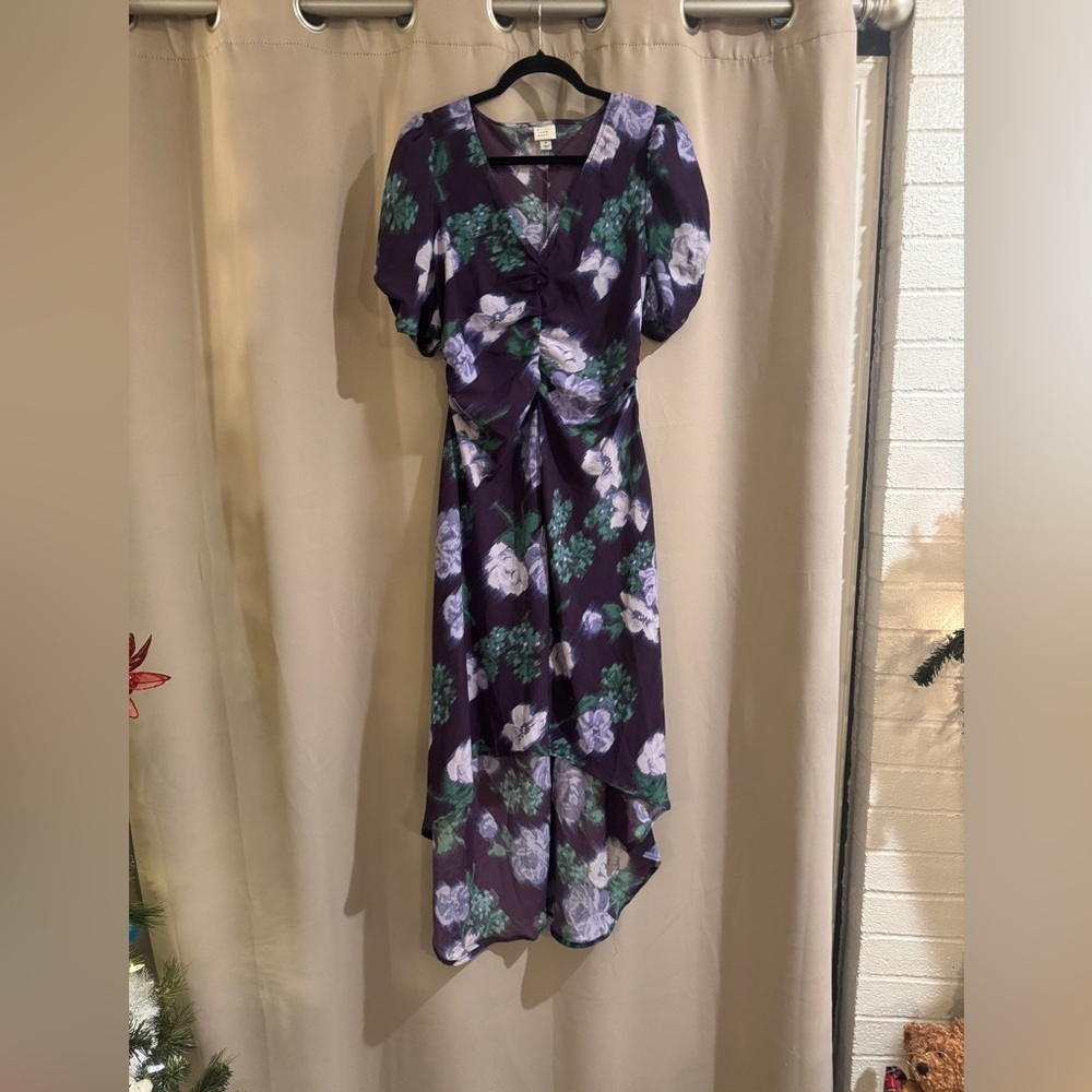 A New Day Purple Floral High Low Dress